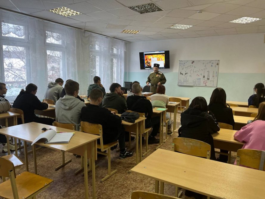 13 января казак Тишко Михаил Алексеевич провел информационную беседу для студентов  Иркутского аграрного техникума о Герое Советского Союза генерале армии Маргелове  Василии Филипповиче.